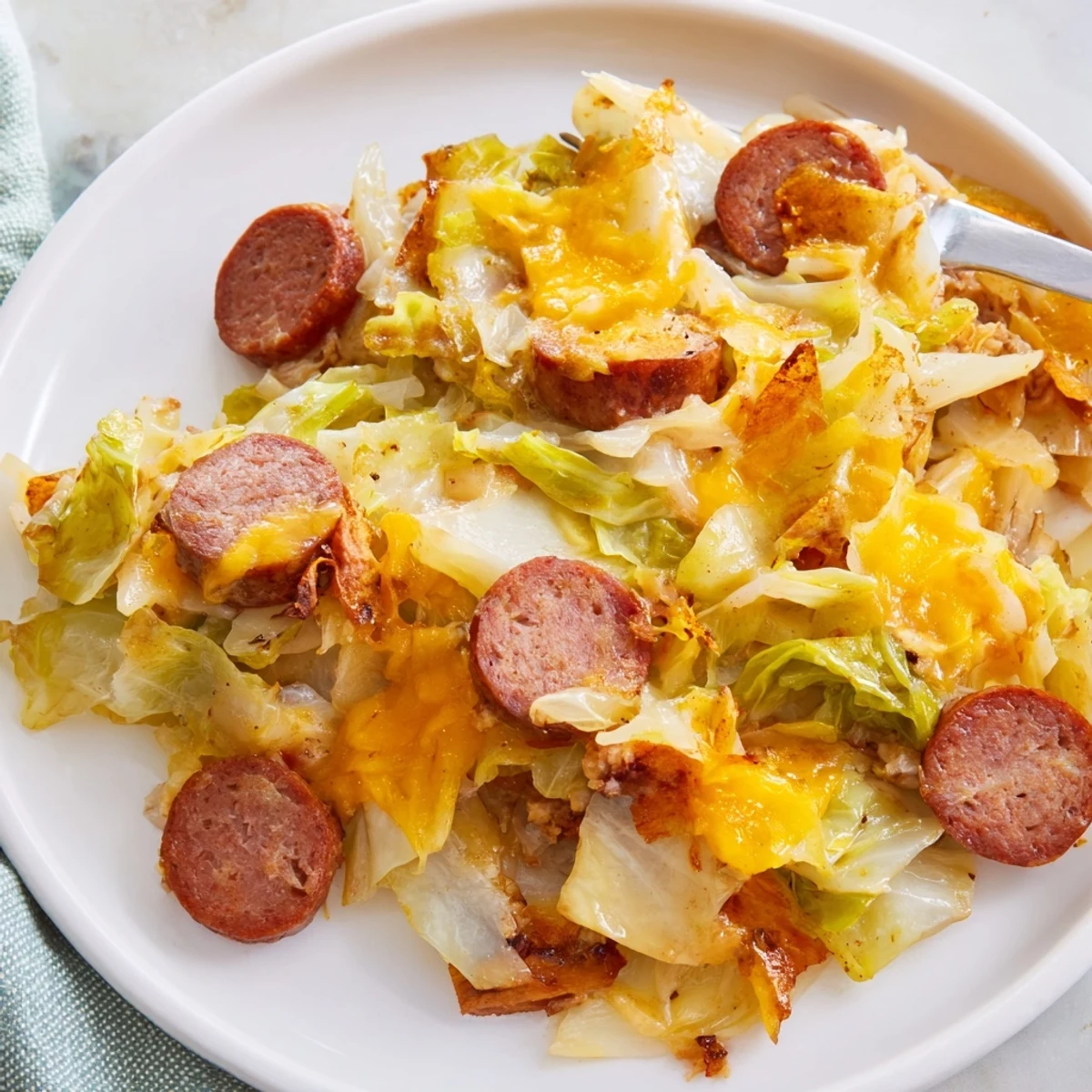 Gericht: {{Baked Cabbage and Sausage Casserole  