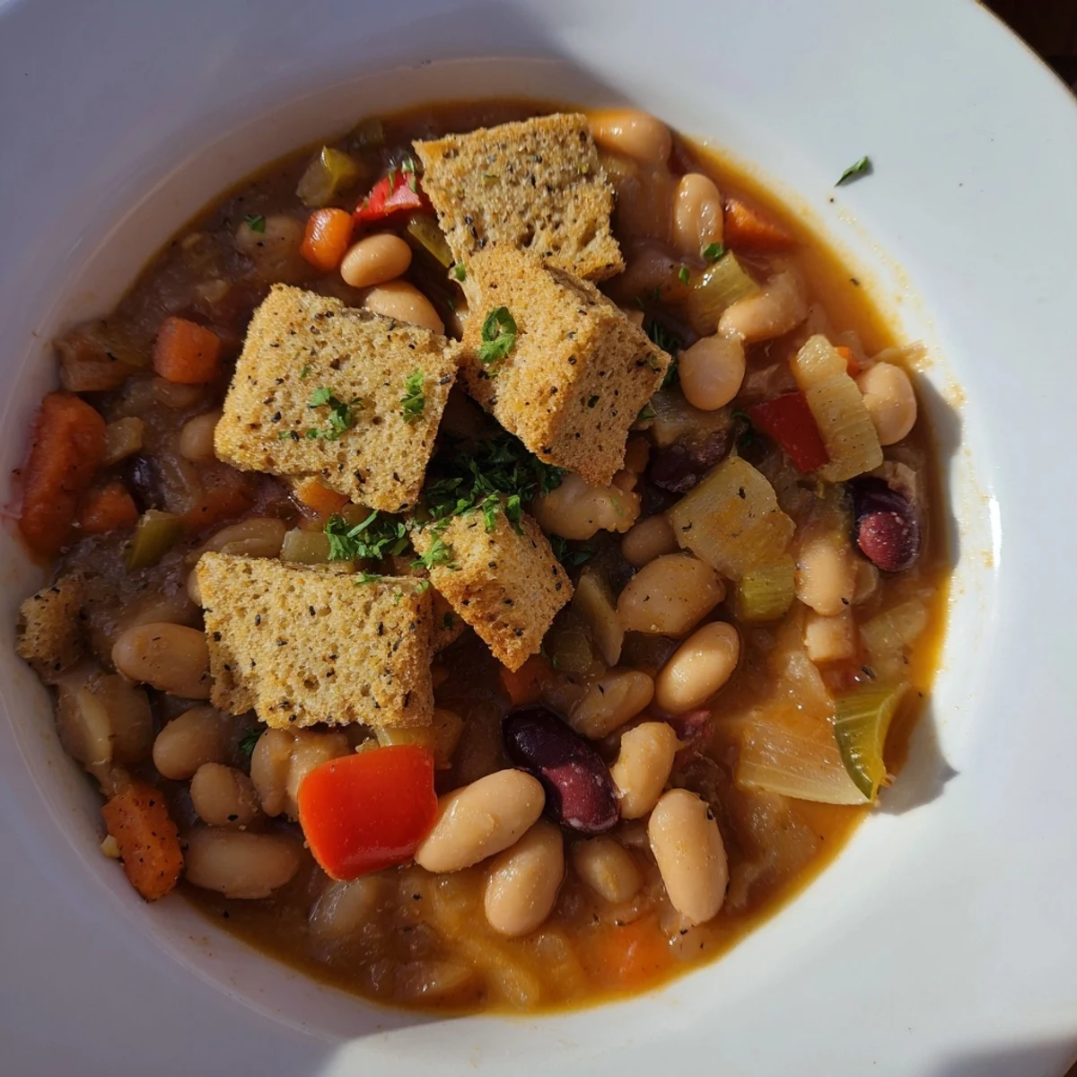 Rustikaler Bohnen Tomaten Eintopf