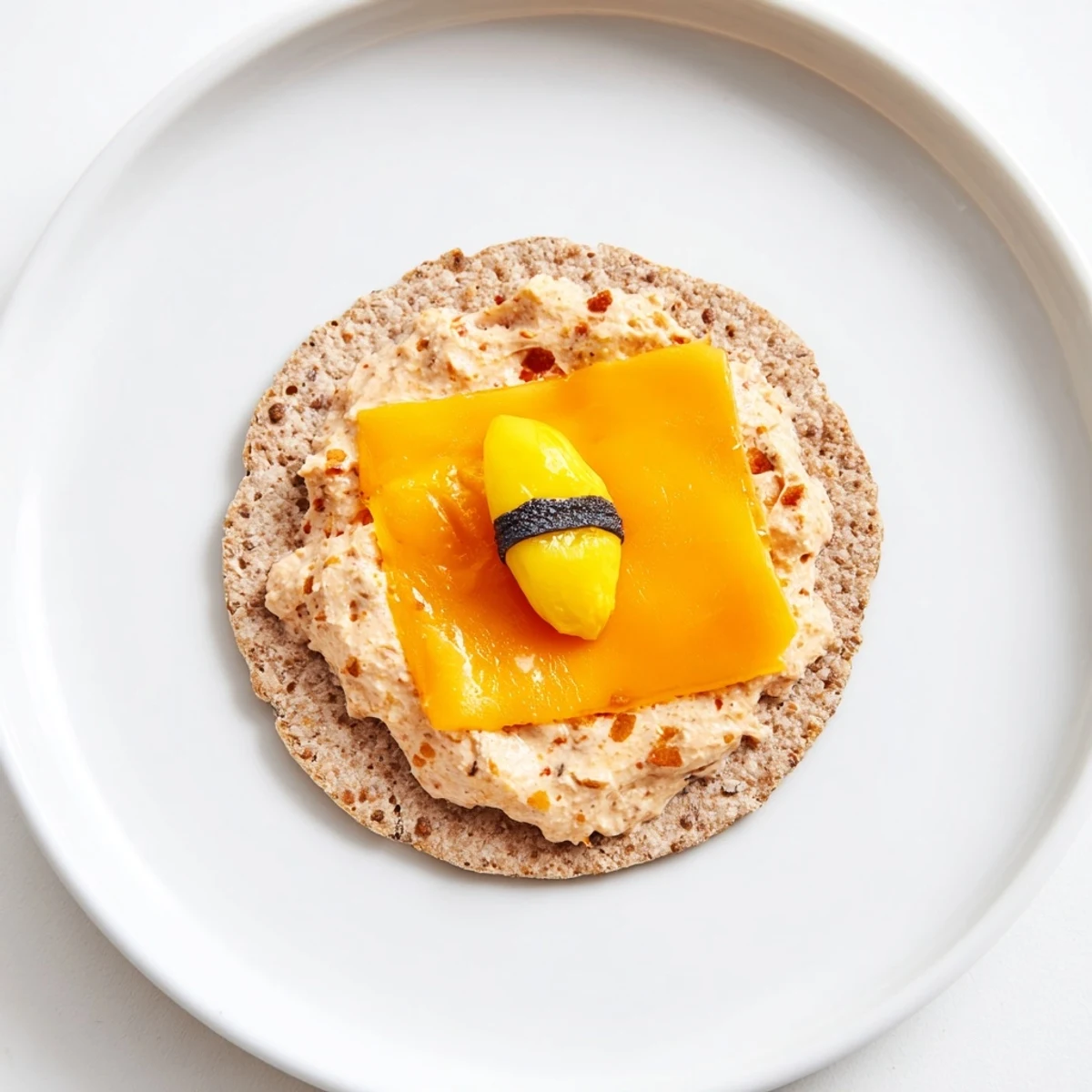 Mmm, these festive Santa's Belt Crackers & Dip showcase a creamy red pepper dip, ready to be enjoyed!