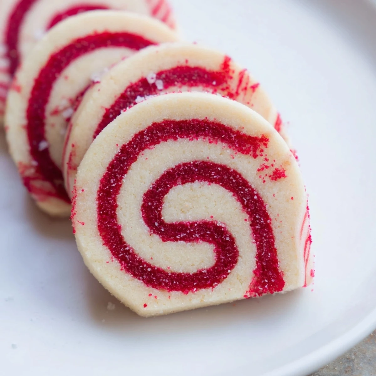 Festive candy cane swirl cookies, swirled with red and white, ready for holiday baking and enjoying.
