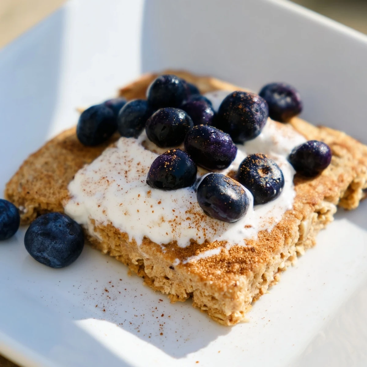 A stack of golden brown Protein Pancake Oats, perfect for a hearty, high-protein breakfast.
