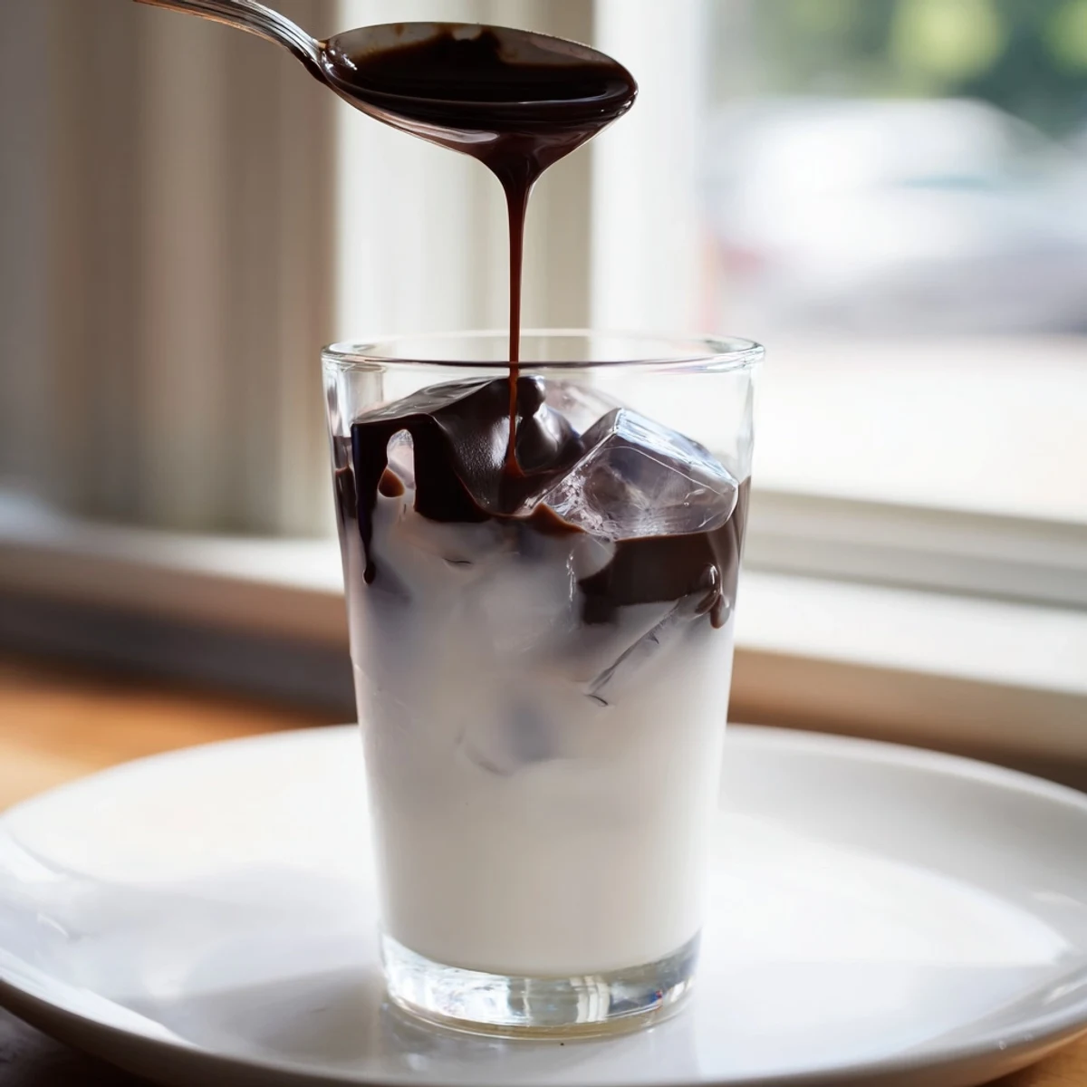 Enjoy this layered Chocolate Cracking Iced Latte—rich, dark chocolate meets a cool, refreshing coffee treat.