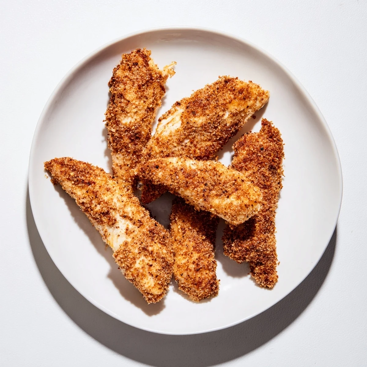 Golden, crispy air-fried chicken tenders, a healthier take on classic American comfort food.