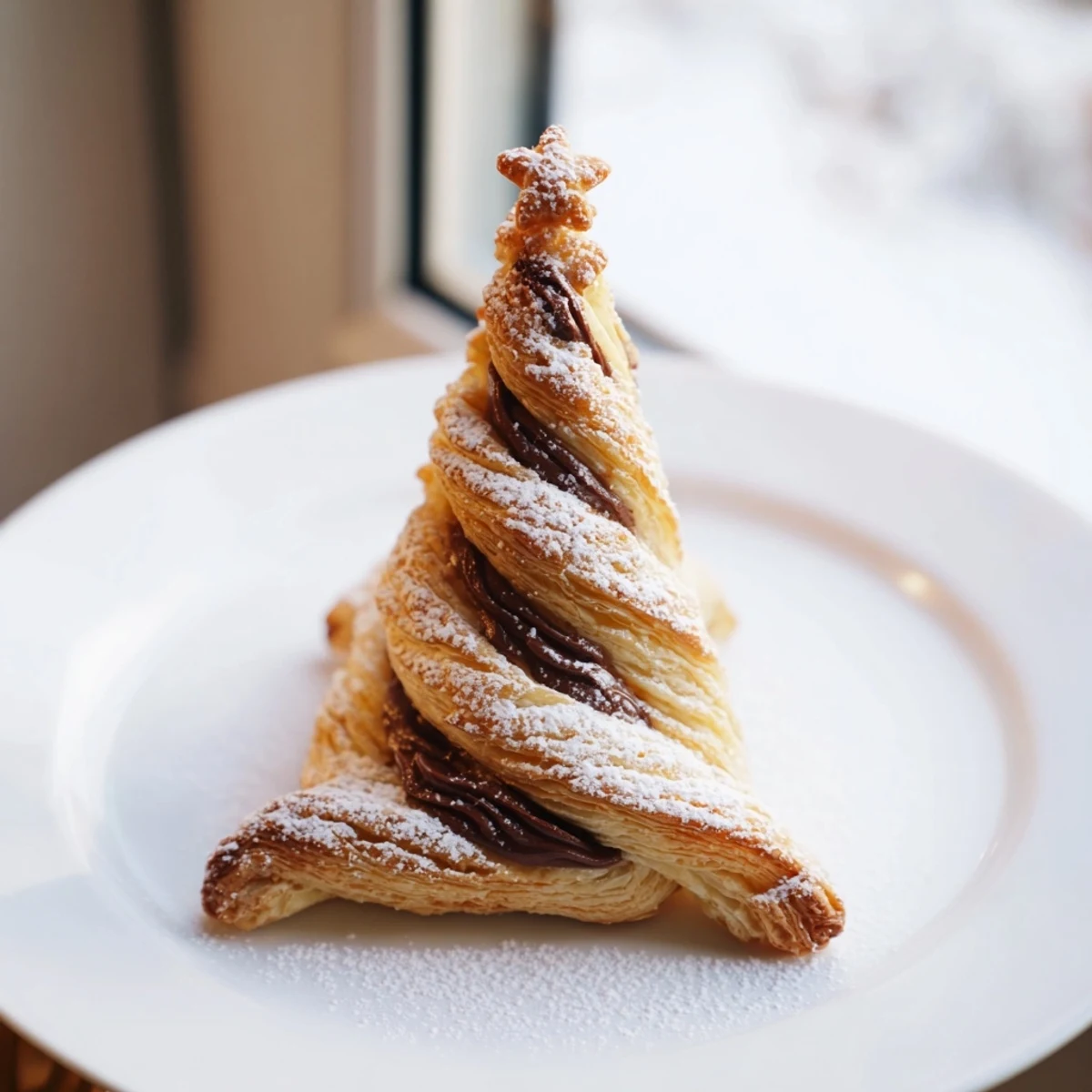 Festive Nutella Pastry Christmas Trees, a warm holiday dessert topped with Nutella and egg wash, is easy to make.