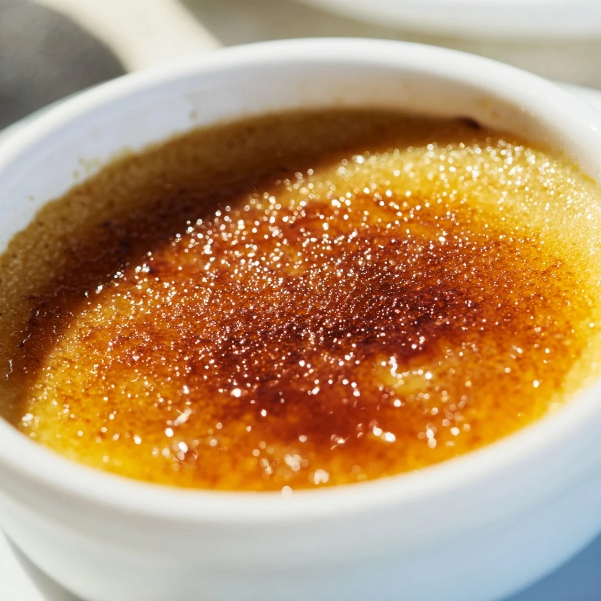 Rich, creamy 3-Ingredient Crème Brûlée, perfectly caramelized and ready to crack for a delightful dessert.