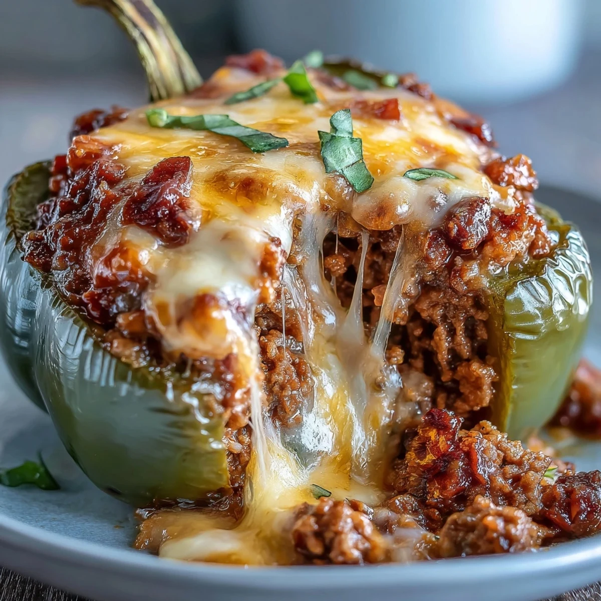 1. Keto Taco Stuffed Bell Peppers mit geschmolzenem Cheddar: bunte Paprika gefüllt mit gewürztem Hackfleisch und goldgelbem Käse überbacken.