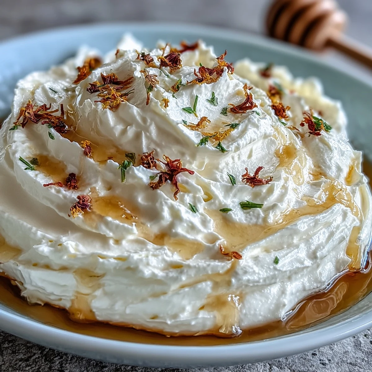 3. Samtiger, geschlagener Feta mit Honig-Salz-Glasur und frischem Thymian – ideal zu warmem Brot oder Gemüse.
