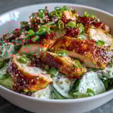 Crispy Huhn Gurken Schüsseln