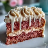 Elegant pink rosé velvet cake, perfect for bridal showers, topped with gold.