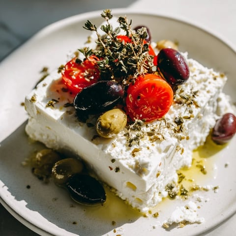 Holiday Cheer Olive and Feta Skewers look appetizing: a close-up of vibrant Mediterranean appetizers ready to serve.