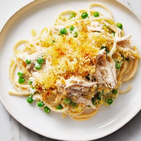 Golden-brown, bubbly Turkey/Chicken Tetrazzini Bake, a comforting family meal ready in 20 minutes.
