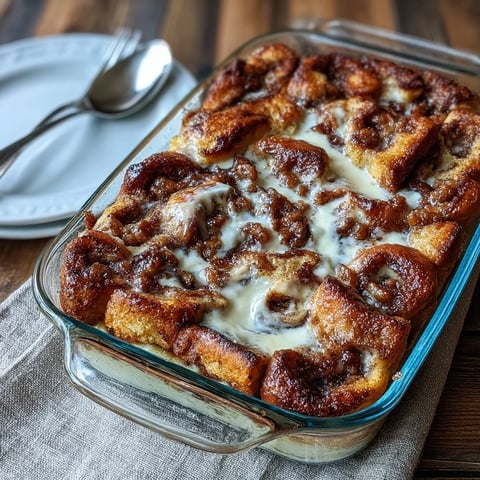 Ein über Nacht im Kühlschrank durchgezogener French Toast-Auflauf mit Zimtschnecken-Aroma, cremigem Frischkäse-Marmor und einer Note Bananenbrot zum Verwöhnen am Morgen.