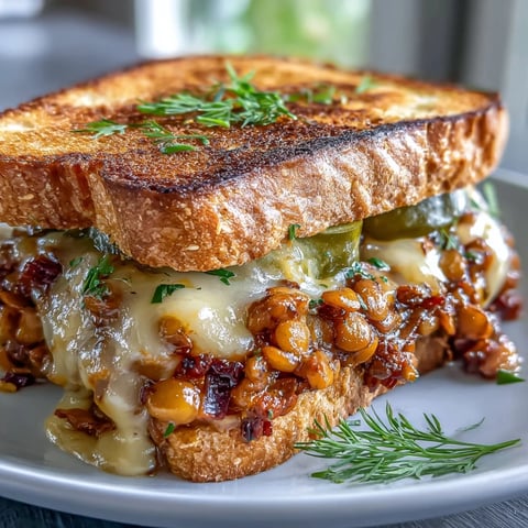 1. Vegane Cheeseburger-Linsen-Sloppy-Joe auf geröstetem Sauerteig mit cremiger veganer Käsesauce  