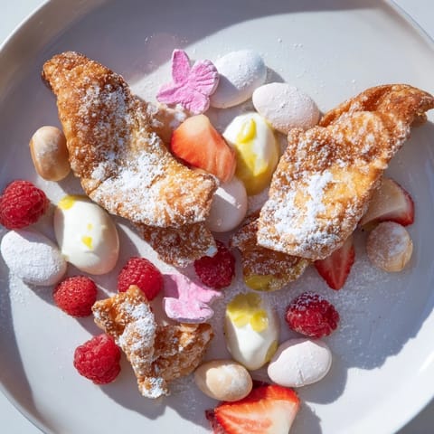 A festive Angel Wings Candy Board overflowing with fresh fruit, candies and dipping sauces, ready to serve.