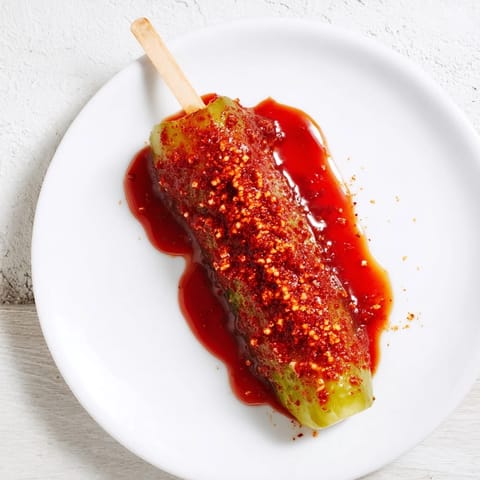 Crisp dill pickles transformed into Chamoy-Tajín Pickle Sticks, a sweet, tangy, and zesty Mexican-inspired snack.