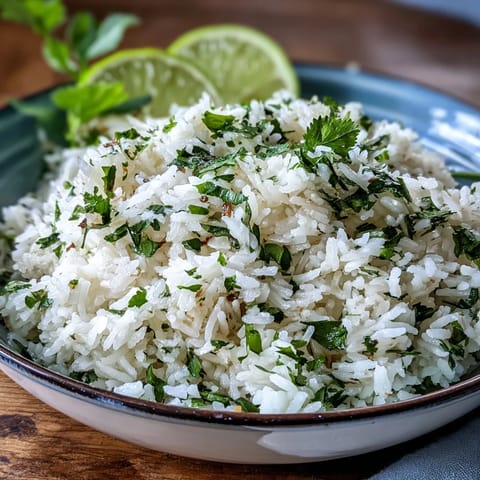 Heißer Koriander-Limetten-Reis, duftend und zitrusfrisch, als perfekte Beilage.