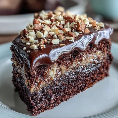 Haselnusspraline schmückt eine tief schokoladige Oliveöltorte mit glänzender Schokoladenglasur auf einer Festtafel.