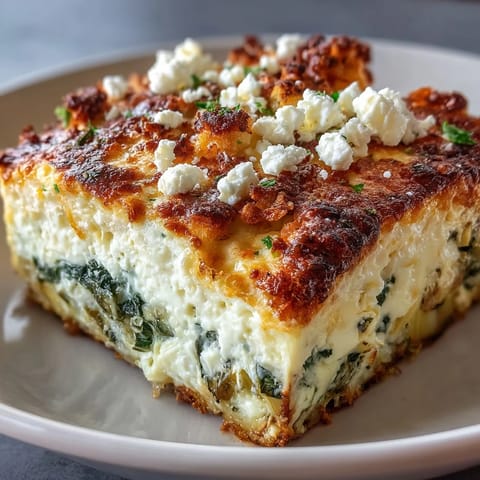 Eine gebackene High Protein Spinach Artichoke Bake, serviert in der Auform, neben frischem Spinat und saftigen Artischockenherzen.