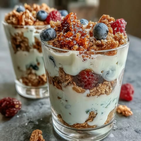 Griechischer Joghurt Beeren Parfait
