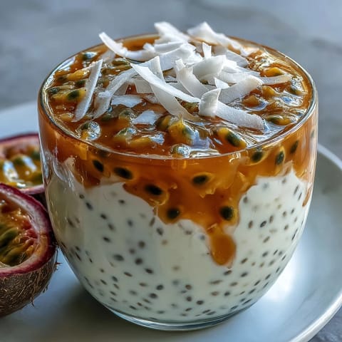 Passionsfrucht Chia Pudding cremig
