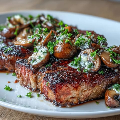 Wildpilz Knoblauch Butter Steak