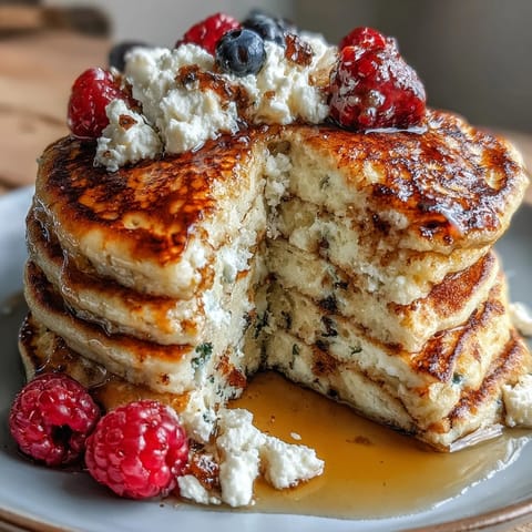 Quark Beeren Protein Pfannkuchen