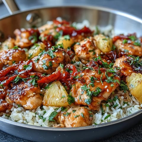 Ananas Huhn Reis Pfanne #375