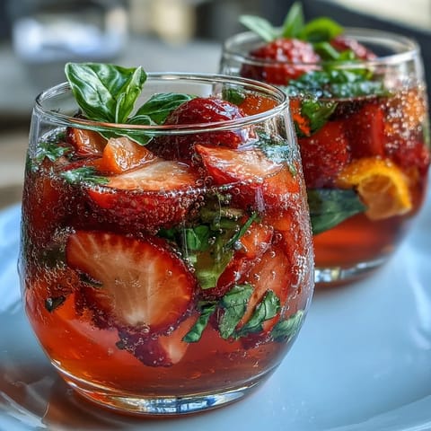 Erdbeer Basilikum Sangria Mocktail #400