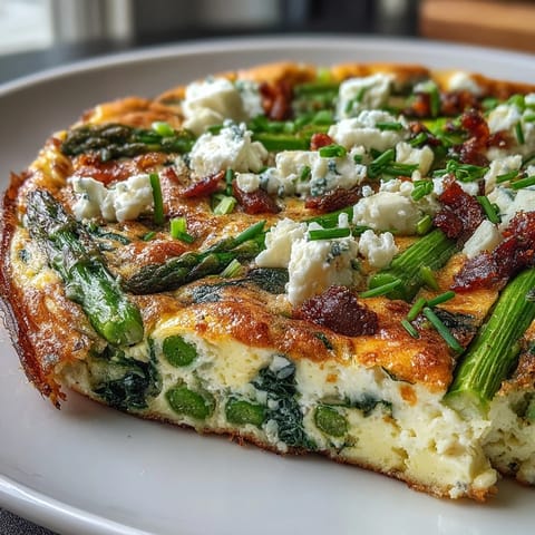Fruehlings-Frittata mit Spargel Erbsen Ziegenkaese #403