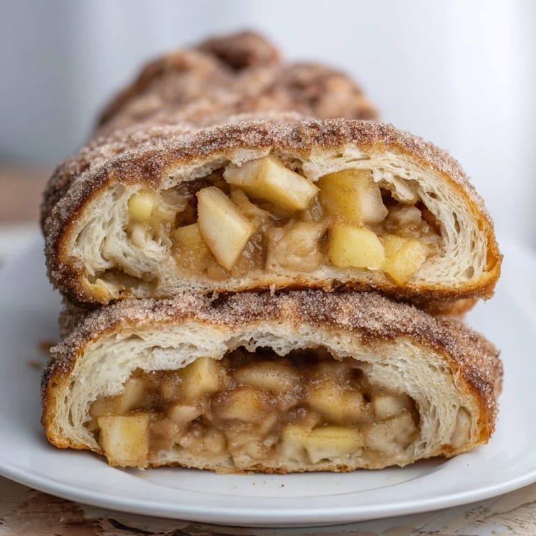 Freshly baked German apple fritter rolls on a cooling rack, perfect for a cozy afternoon treat.