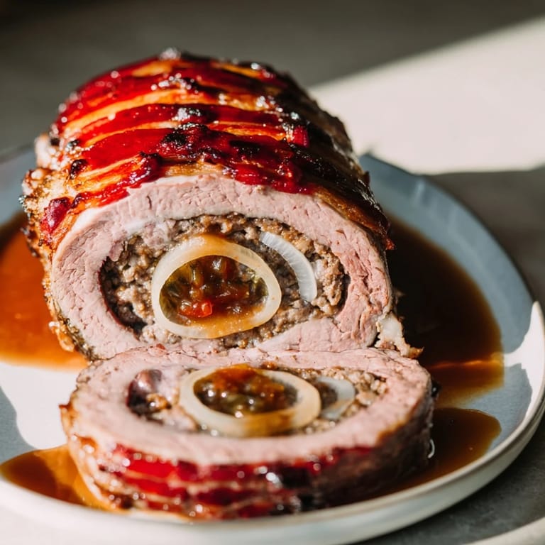 Tender braised beef roulades, juicy and flavorful, swimming in a vibrant goji berry gravy.