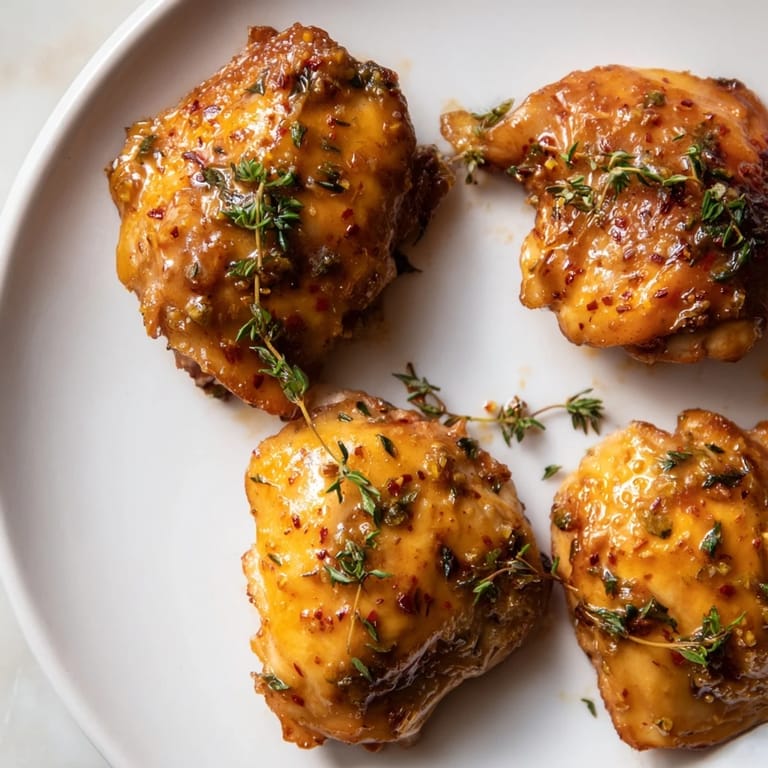 Delicious Bavarian sweet mustard chicken with a honey glaze, ideal with roasted potatoes for dinner.