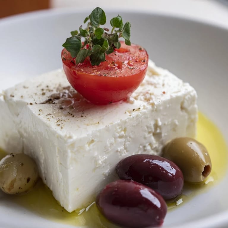 Festive Holiday Cheers Olive and Feta Skewers, a delicious vegetarian appetizer, are skewered and drizzled with olive oil.