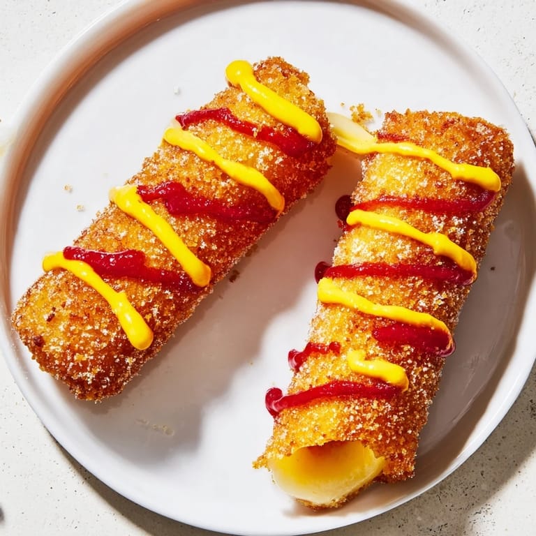 Sweet and savory anticipation: Dipping a skewer into batter, before making the delicious Cheesy Korean Corn Dogs.