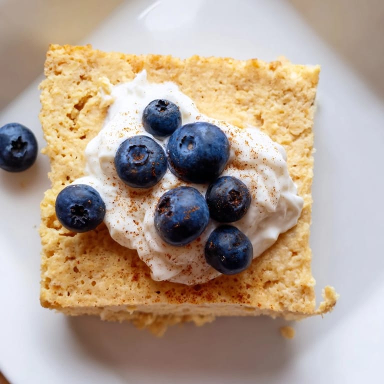 Delicious Protein Pancake Oats, a baked oat recipe that looks like cake, packed with protein.