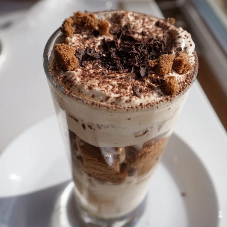 Enjoy a layered Tiramisu Latte, with soaked biscuits and a rich mascarpone cream.