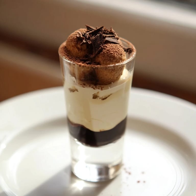 Creamy layers of mascarpone and espresso-soaked biscuits in these Deconstructed Tiramisu Shots.