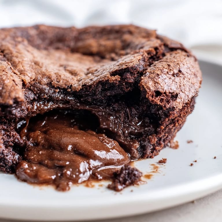 Warm, gooey Ina Garten brownie pudding served, with vanilla ice cream; a chocolate lover's dream!