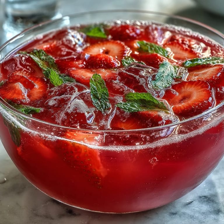 3. Lebendiger Galentines Pink Lemonade Strawberry Punch mit sprudelndem Zitronen-Limetten-Soda und Cranberrysaft.