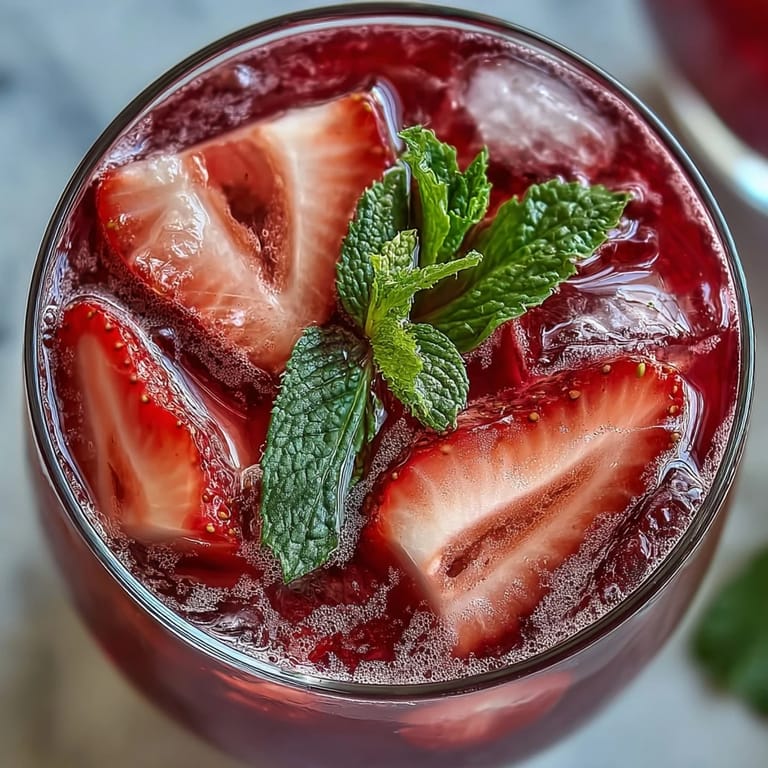 2. Lebendige, rote Erdbeeren und tiefviolette Açaí-Pulver verleihen diesem hausgemachten Starbucks-Getränk eine fruchtige Note.  