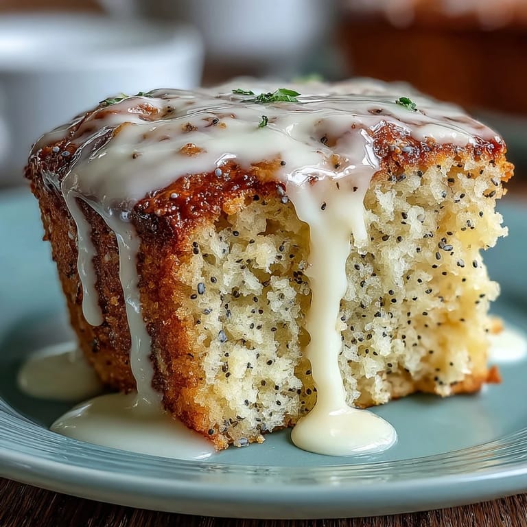 Knusprige Mohn-Muffins mit leuchtendem Zitronengeschmack und glänzendem Zuckerguss, perfekt für den Frühlingsbrunch.