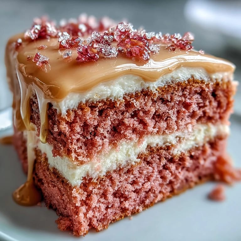 Dekorative rosa Erdtorte mit Roséwein und beeindruckendem Gold-Drip.