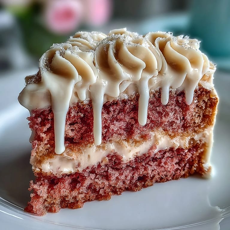 Elegant pink rosé velvet cake, perfect for bridal showers, topped with gold.