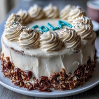 Festlicher, saftiger Vanille-Blechkuchen mit cremiger Buttercreme und festlichem Class of 2026 Schriftzug – perfekt für Abschlussfeiern.