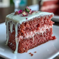Elegante Rosé-Samttorte mit Goldtropfen, perfekt für Hochzeitsfeiern.
